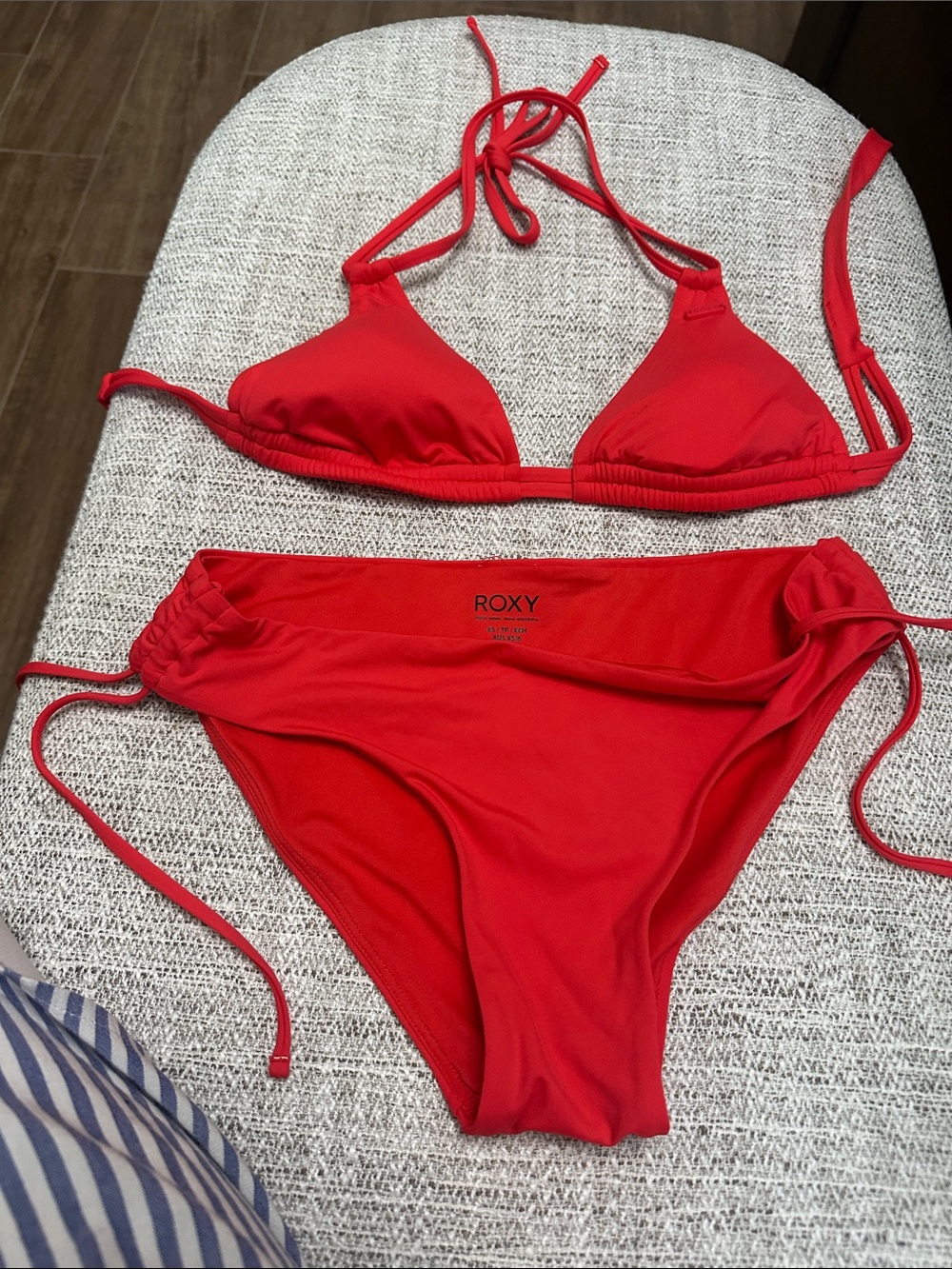 Roxy Red Tie-Side Triangle Bikini